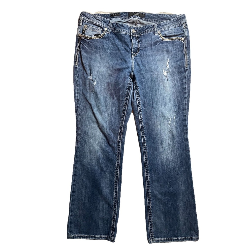 Torrid Premium Relaxed Boot Cut Women's 18 Blue Jeans Stretch Med Wash 38 x 30